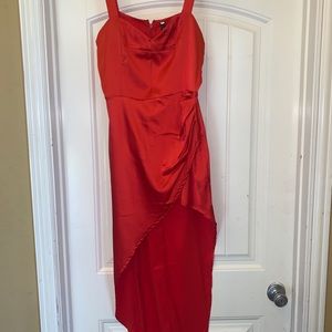 Holiday Red Satin Dress